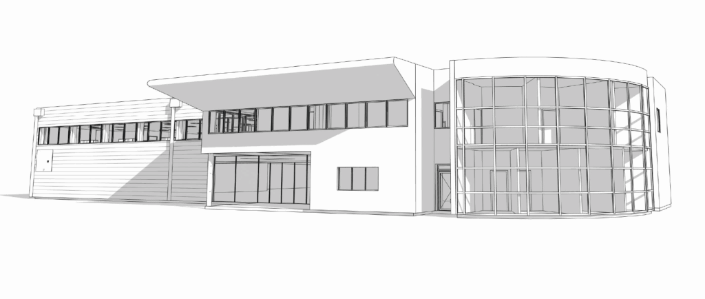 Facade Batiment tertiaire BIM vitrine magasin pâtisserie